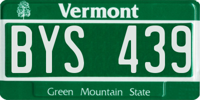 VT license plate BYS439