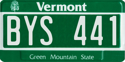VT license plate BYS441