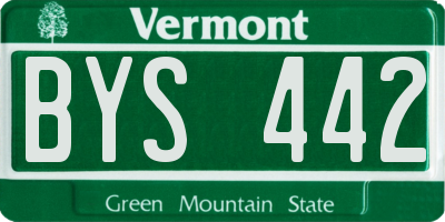 VT license plate BYS442