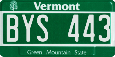 VT license plate BYS443