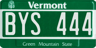 VT license plate BYS444