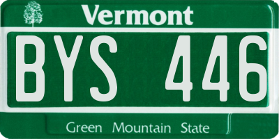 VT license plate BYS446