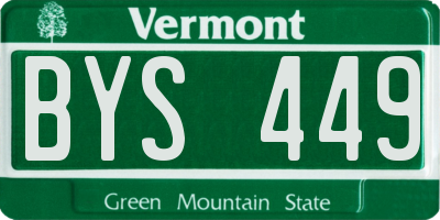 VT license plate BYS449