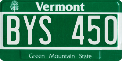 VT license plate BYS450
