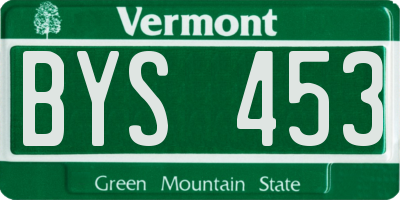 VT license plate BYS453