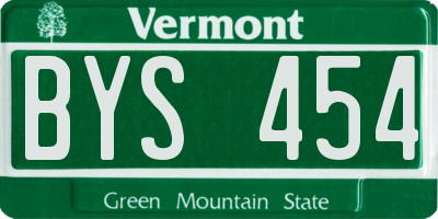 VT license plate BYS454
