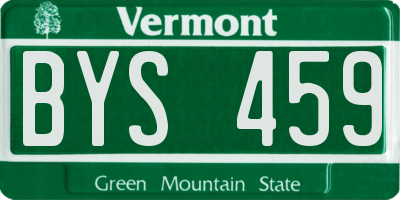 VT license plate BYS459