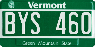 VT license plate BYS460