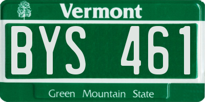 VT license plate BYS461