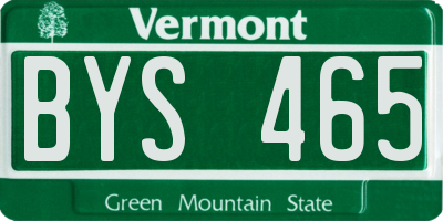 VT license plate BYS465