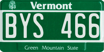 VT license plate BYS466