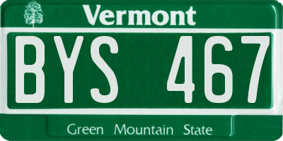 VT license plate BYS467