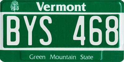 VT license plate BYS468