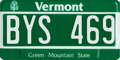 VT license plate BYS469