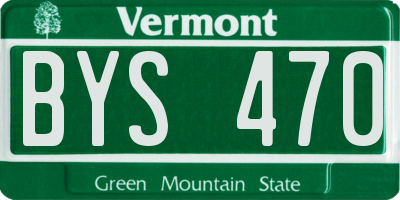 VT license plate BYS470