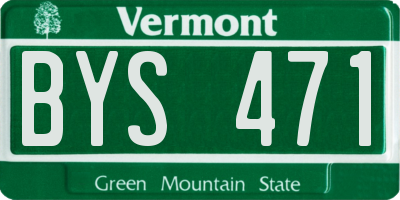 VT license plate BYS471