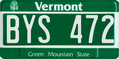 VT license plate BYS472