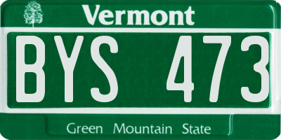 VT license plate BYS473