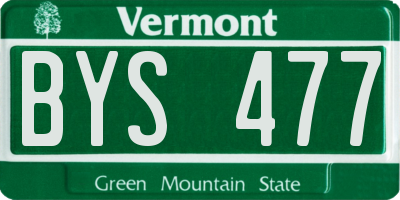 VT license plate BYS477
