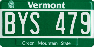 VT license plate BYS479