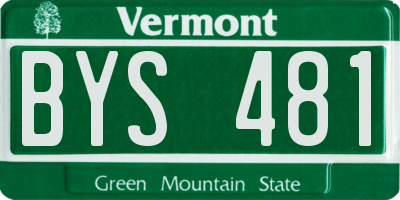VT license plate BYS481