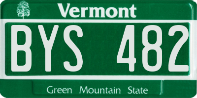 VT license plate BYS482