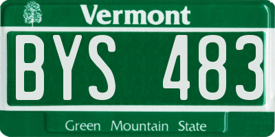 VT license plate BYS483