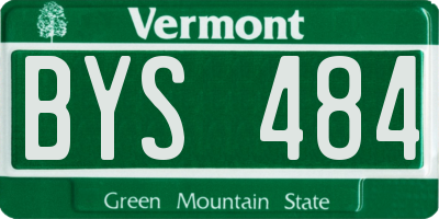 VT license plate BYS484