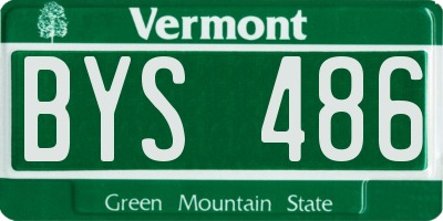 VT license plate BYS486