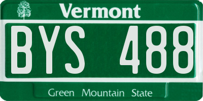 VT license plate BYS488