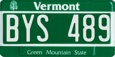VT license plate BYS489