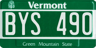 VT license plate BYS490