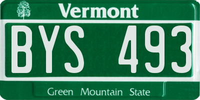 VT license plate BYS493