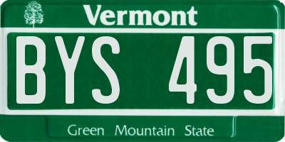 VT license plate BYS495