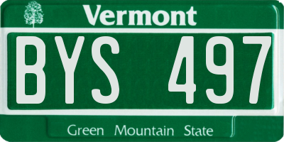 VT license plate BYS497