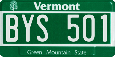 VT license plate BYS501