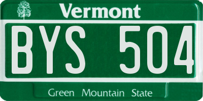 VT license plate BYS504