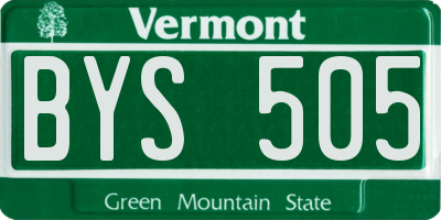 VT license plate BYS505