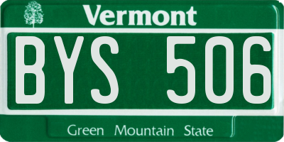 VT license plate BYS506