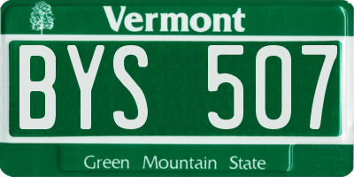 VT license plate BYS507