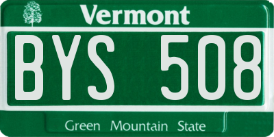 VT license plate BYS508