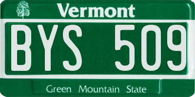 VT license plate BYS509