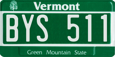 VT license plate BYS511