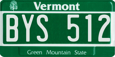 VT license plate BYS512