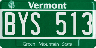 VT license plate BYS513