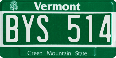 VT license plate BYS514