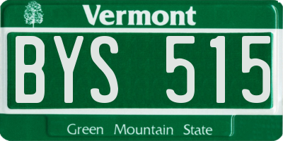 VT license plate BYS515