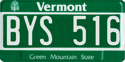 VT license plate BYS516