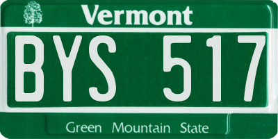 VT license plate BYS517