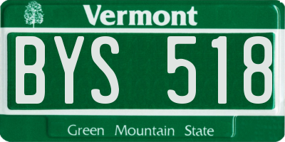 VT license plate BYS518